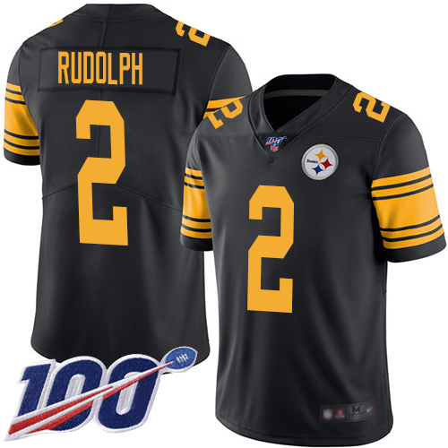 Youth Pittsburgh Steelers Football 2 Limited Black Mason Rudolph 100th Season Rush Vapor Untouchable Nike NFL Jersey